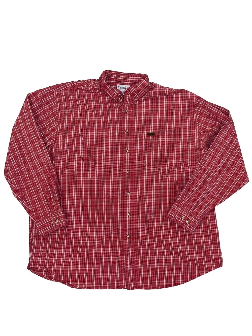 Carhartt Men’s Vintage Plaid Long Sleeves Button Down Shirt 2XL Tall